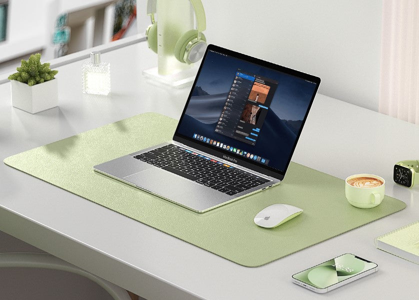 MousePad mare XXL, din Piele PU pentru protectie birou, VisionHub®, Suprafata moale, Impermeabil, Baza Anti-Alunecare, 120x60cm, Verde