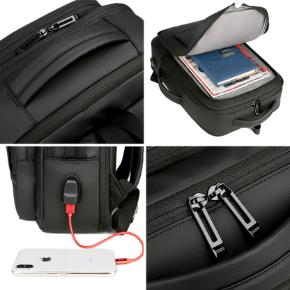 Rucsac multifunctional, Rezistent la apa, respirabil si spatios, cu Port de incarcare USB, smart casual pentru Business/ Calatorii si Laptop 15,6 inchi, VisionHub, 44cm X 32cm, Gri