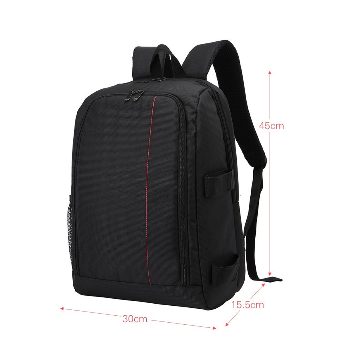 Rucsac camera Foto, VisionHub®, Geanta pentru Camere Profesionale DSLR - Mirrorless, Camera Sport, Drona, Suport Trepied, obiective si accesorii, Laptop, Husa impermeabila, 30cm x 45cm, Negru Rosu