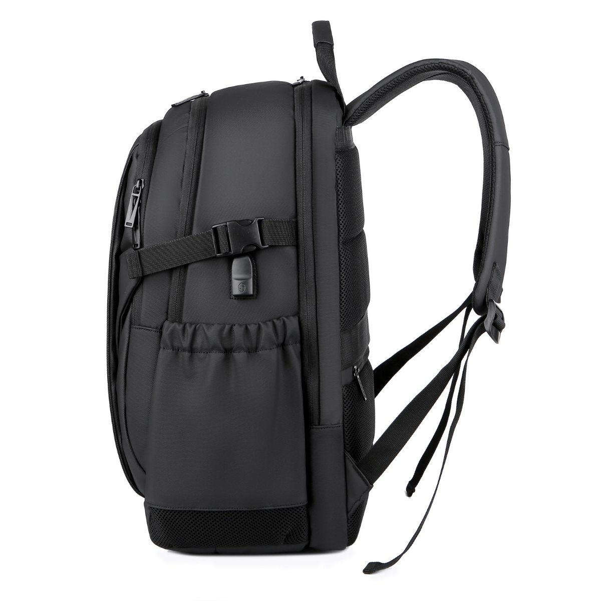 Rucsac multifunctional, Rezistent la apa, cu Port de incarcare USB, smart casual pentru Business/ Calatorii si Laptop 15,6 inchi, VisionHub, 30cm X 45cm, Negru