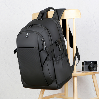 Rucsac multifunctional, Rezistent la apa, cu Port de incarcare USB, smart casual pentru Business/ Calatorii si Laptop 15,6 inchi, VisionHub, 30cm X 45cm, Negru