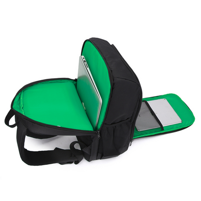 Rucsac camera Foto, VisionHub®, Pentru Camere Profesionale DSLR - Mirrorless, Camera Sport, Drona, Suport Trepied, obiective si accesorii, Laptop, Husa impermeabila, 30cm x 45cm, Negru Verde