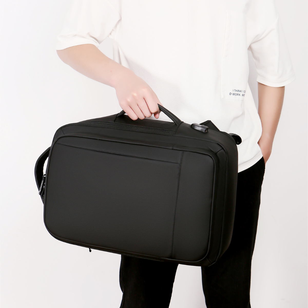 Rucsac multifunctional, Rezistent la apa, respirabil si spatios, cu Port de incarcare USB, smart casual pentru Business/ Calatorii si Laptop 15,6 inchi, VisionHub, 44cm X 32cm, Negru