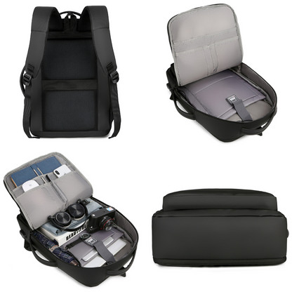 Rucsac multifunctional, Rezistent la apa, respirabil si spatios, cu Port de incarcare USB, smart casual pentru Business/ Calatorii si Laptop 15,6 inchi, VisionHub, 44cm X 32cm, Negru