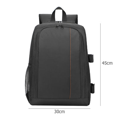 Rucsac Foto, VisionHub®, Pentru Camere Profesionale DSLR - Mirrorless, Camera Sport, Drona, Suport Trepied, Husa impermeabila, 30cm x 45cm, Negru Portocaliu
