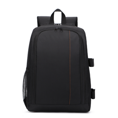 Rucsac Foto, VisionHub®, Pentru Camere Profesionale DSLR - Mirrorless, Camera Sport, Drona, Suport Trepied, Husa impermeabila, 30cm x 45cm, Negru Portocaliu