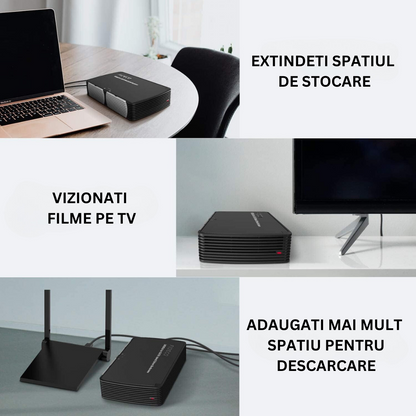 Carcasa pentru hard disk, FIDECO, din aluminiu cu ventilator de racire, Rack HDD/SSD SATA de 2,5/3,5 inchi, adaptor de alimentare, USB 3.0/ 5Gbps, suporta pana la 16TB