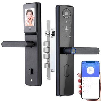 Yala inteligenta Wireless Premium VisionHub® cu camera video, control de la distanta WiFi, broasca inclusa, acces prin Aplicatie, Card, Amprenta, Parola, Cheie, alarma efractie, aplicatie telefon Android si IOS