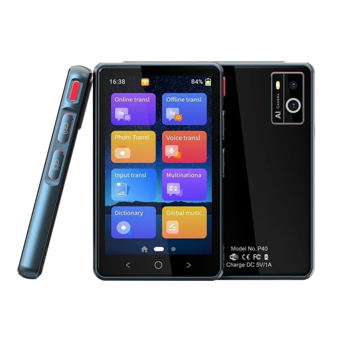 Traducator intelligent bidirectional in timp real, Traducere vocala instantanee online in 135 de limbi, translator cu WIFI sau hotspot VisionHub®, ecran tactil HD de 4, 0 inchi, traducere offline, a fotografiilor, 8Gb