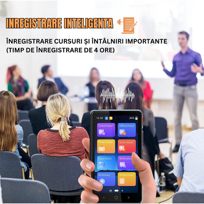 Traducator intelligent bidirectional in timp real, Traducere vocala instantanee online in 135 de limbi, translator cu WIFI sau hotspot VisionHub®, ecran tactil HD de 4, 0 inchi, traducere offline, a fotografiilor, 8Gb