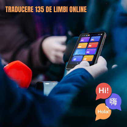 Traducator intelligent bidirectional in timp real, Traducere vocala instantanee online in 135 de limbi, translator cu WIFI sau hotspot VisionHub®, ecran tactil HD de 4, 0 inchi, traducere offline, a fotografiilor, 8Gb