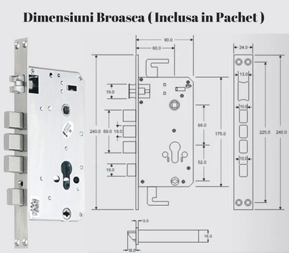 Yala inteligenta Wireless Premium VisionHub® cu camera video, control de la distanta WiFi, broasca inclusa, acces prin Aplicatie, Card, Amprenta, Parola, Cheie, alarma efractie, aplicatie telefon Android si IOS