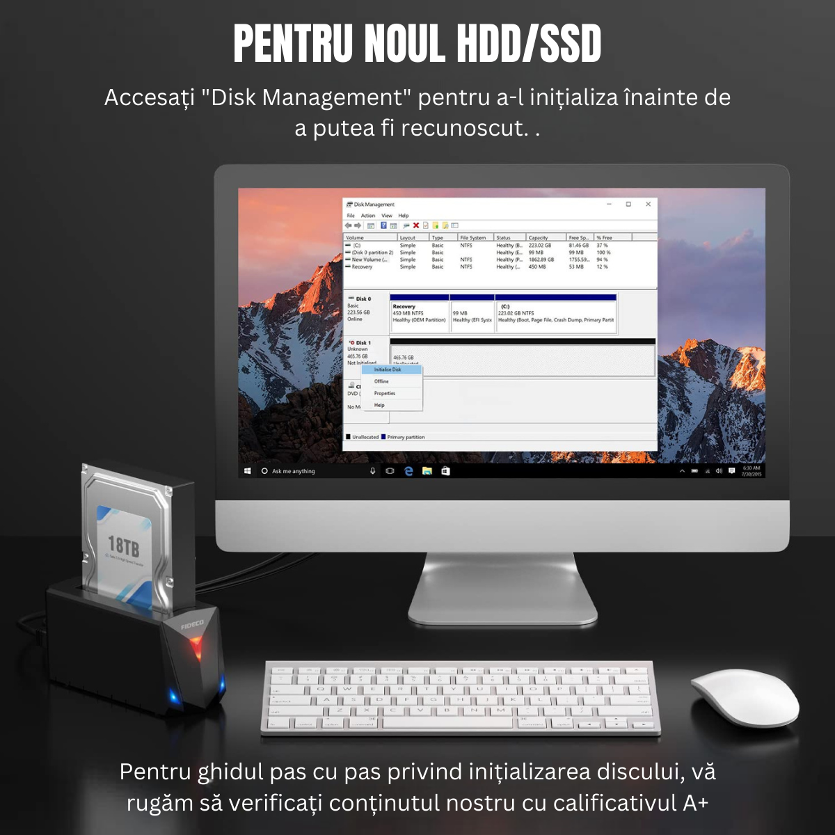 Statie de andocare USB 3.0 pentru hard disk 2.5 sau 3.5 inch SATA I/II/III HDD SSD, carcasa pentru hard disk cu functie de clonare offline, adaptor de alimentare de 12 V, capacitate maxima de 18TB, viteza de 5Gbps