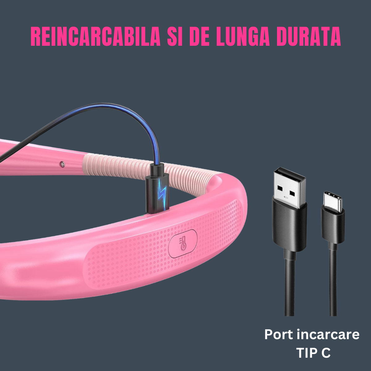 Lampa de citit pentru gat, Flexibila si usoara, Glocusent®, incarcare USB, LED Multifuntionala pentru lectura, tricotat si reparatii, Oprire automata, 3 Temperaturi de culoare cu 3 Niveluri de Luminozitate, 128g x 24cm, Roz