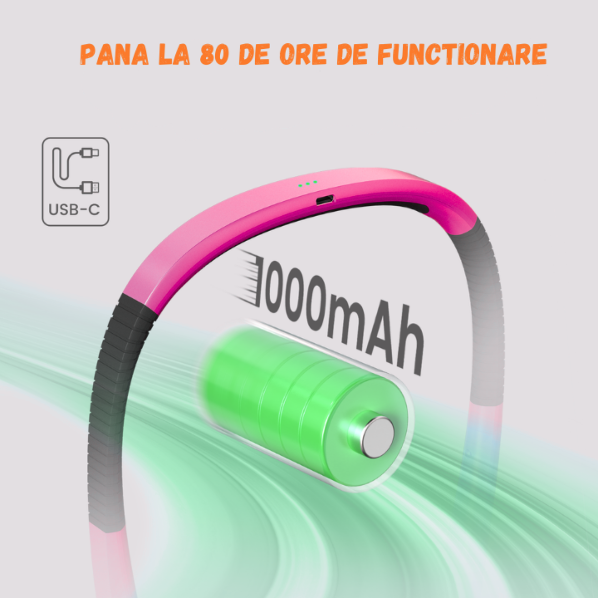 Lampa de citit pentru gat, Flexibila si usoara, Glocusent®, incarcare USB, LED Multifuntionala pentru lectura, tricotat si reparatii, Oprire automata, 3 Temperaturi de culoare cu 3 Niveluri de Luminozitate, 128g x 24cm, Roz