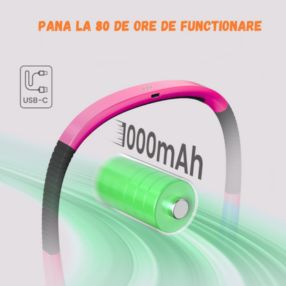 Lampa de citit pentru gat, Flexibila si usoara, Glocusent®, incarcare USB, LED Multifuntionala pentru lectura, tricotat si reparatii, Oprire automata, 3 Temperaturi de culoare cu 3 Niveluri de Luminozitate, 128g x 24cm, Roz