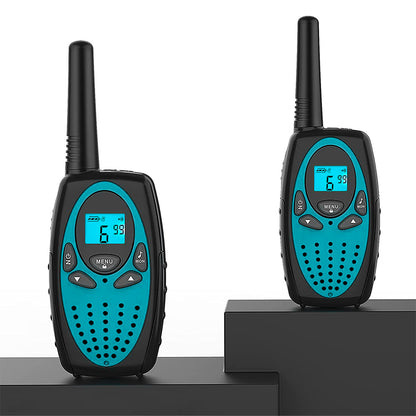 Set 2 statii Walkie Talkie Copii si Adulti, VisionHub®, cu Raza Lunga de Actiune, Vox, Blocare taste, Sunet clar, Statie radio camping, drumetii, excursii, Albastru
