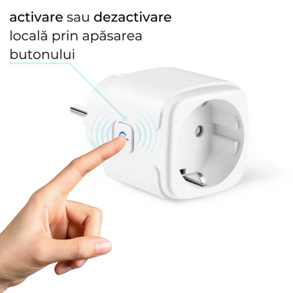 Set 2 Prize inteligente Wifi, VisionHub®, monitorizare consum energie, Timer, control aplicatie Smart, Protectie incarcare, compatibila Alexa, Tuya si Google Assistant, Alb