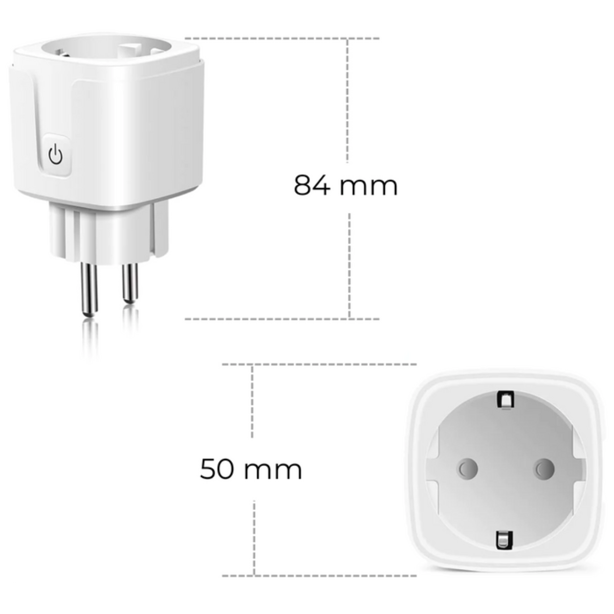 Set 4 Priza Smart, VisionHub®, cu contorizare si monitorizare consum energie, control Aplicatie tuya Smart Life, Suport pentru Alexa, Google HomeTimer, Protectie incarcare, Alb