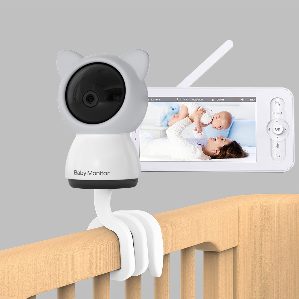 Suport Baby Monitor, Flexibil si Stabil, Compatibil cu toate Baby Monitoarele VisionHub®, pentru Acasa si Voiaj, Conexiune Filetata, Usor de Instalat si Utilizat, Portabil, Versatil, Alb
