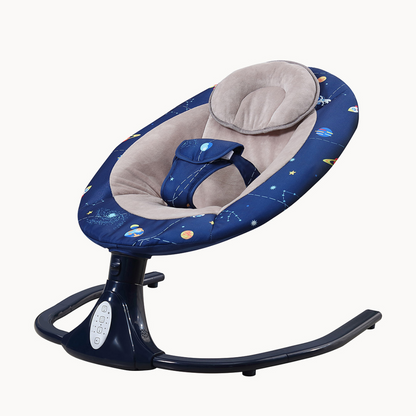Leagan Electric Multifunctional Pentru Bebelusi, VisionHub®, Conexiune Bluetooth cu Telecomanda, Intensitate Reglabila cu 4 viteze, Jucarii si Melodii, cu Acoperis Rabatabil si Plasa Protectie Tantari, Albastru