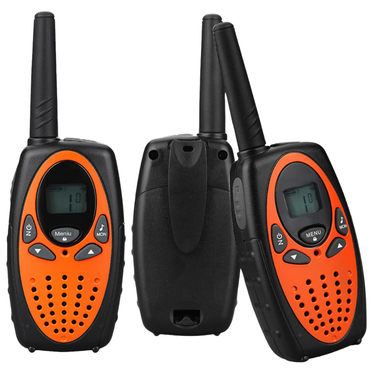 Walkie Talkie Copii si Adulti, Set 2 bucati, VisionHub®, cu Raza Lunga de Actiune, Vox, Blocare taste, Sunet clar, Statie radio camping, drumetii, croaziere, Portocaliu