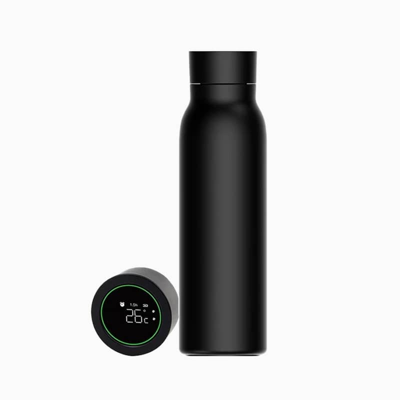 Termos Inteligent cu afisaj Led si Ecran Tactil VisionHub®, indicator temperatura, otel inoxidabil cu perete dublu, sticla inteligenta de apa cu aplicatie Tuya, urmareste consumul de apa, cu alarma, 600 ml