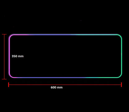 MousePad profesional Gaming RGB mare, Lumini LED, Suprafata moale, Baza Anti-Alunecare Cauciucata, Multiple moduri de iluminare, Luminozitate Ajustabila, 600x350x4mm, Stelar
