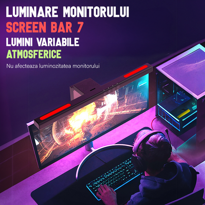 Lampa LED pentru monitor, RGB Gaming Backlight, VisionHub®, Reglabila cu 7 culori, Reglare temperatura lumina 2900k-6200k, USB, touch control, Intesitate Ajustabila, 40 CM