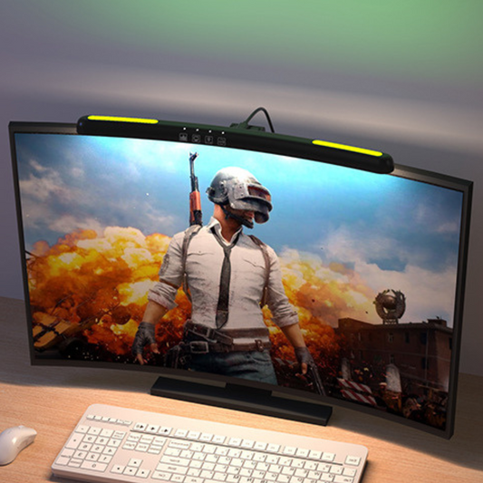 Lampa LED pentru monitor curbat, lumina RGB Gaming Backlight, VisionHub®, protectie a ochilor, Reglabila cu 7 culori, Reglare temperatura lumina 3000k-6500k, USB, touch control, Intesitate Ajustabila, Lungime 40 CM