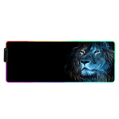 MousePad profesional Gaming RGB mare XXL, Lumini LED, Suprafata moale, Baza Anti-Alunecare Cauciucata, Multiple moduri de iluminare, Luminozitate Ajustabila, 900x400x4mm, Leu