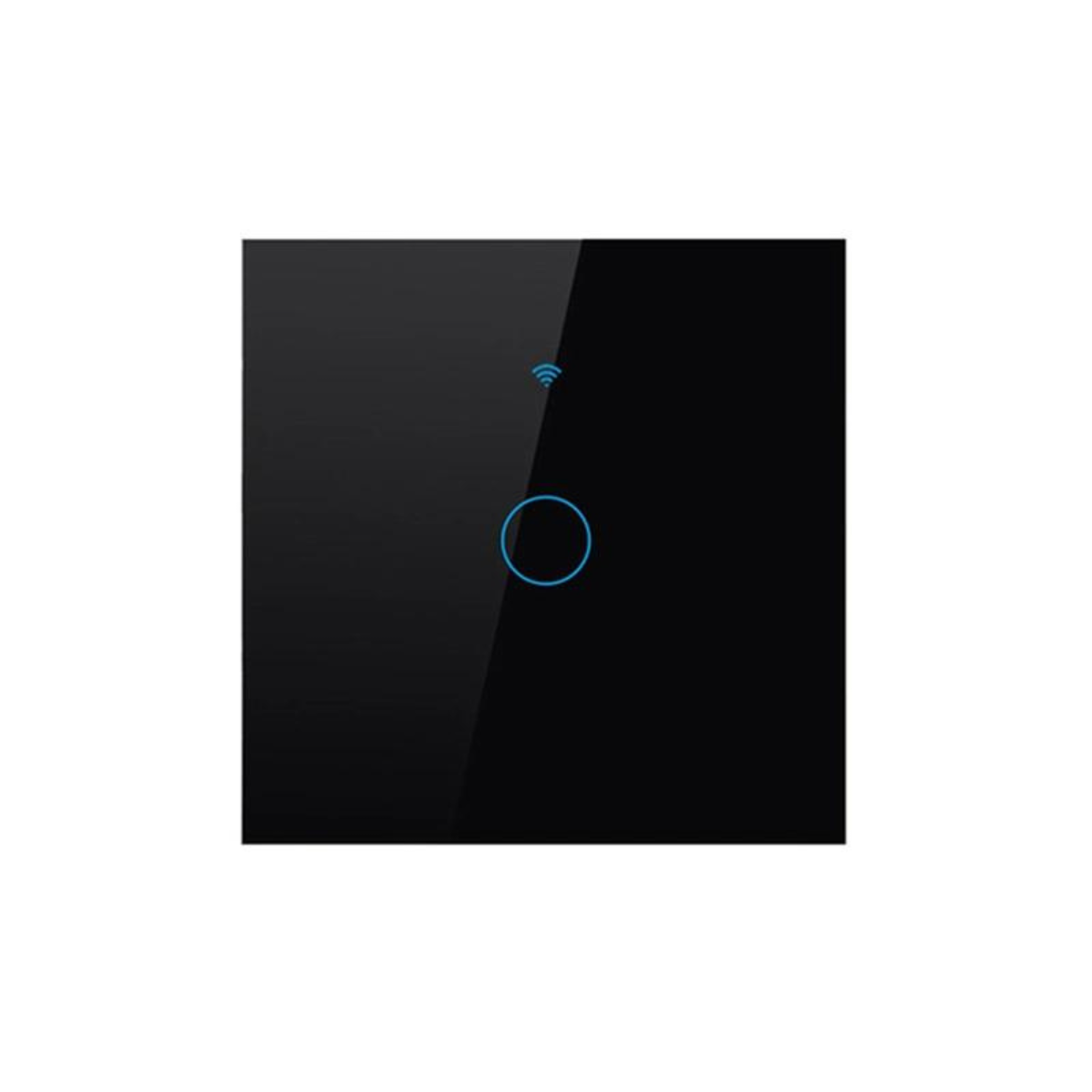 Intrerupator inteligent cu touch, Wireless, VisionHub®, Wi-fi, 1 Canal, din Sticla Securizata, Compatibil iOS/Android, Tuya, Amazon Alexa/Google Assistant, rezistent la zgarieturi, ideal pentru birou, camera de zi, dormitor, baie si bucatarie, Negru