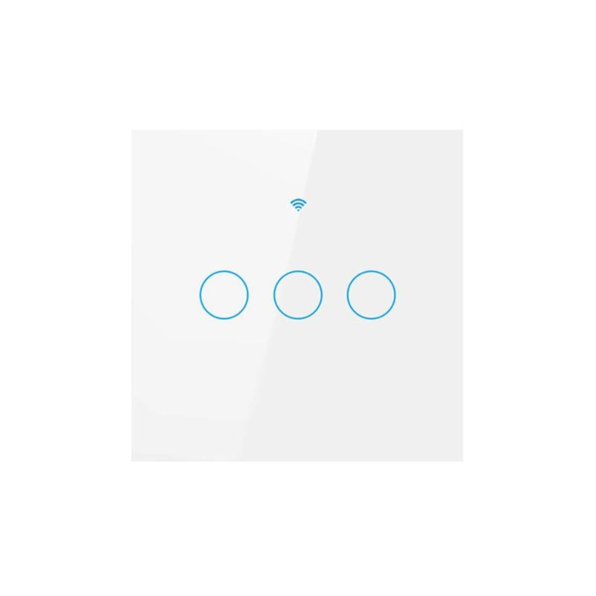 Intrerupator inteligent cu touch, Wireless, VisionHub®, Wi-fi, 3 Canale, din Sticla Securizata, Compatibil iOS/Android, Tuya, Amazon Alexa/Google Assistant, rezistent la zgarieturi, ideal pentru birou, camera de zi, dormitor, baie si bucatarie, Alb