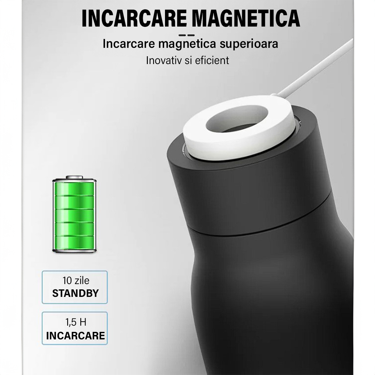 Termos Inteligent cu afisaj Led si Ecran Tactil VisionHub®, indicator temperatura, otel inoxidabil cu perete dublu, sticla inteligenta de apa cu aplicatie Tuya, urmareste consumul de apa, cu alarma, 600 ml