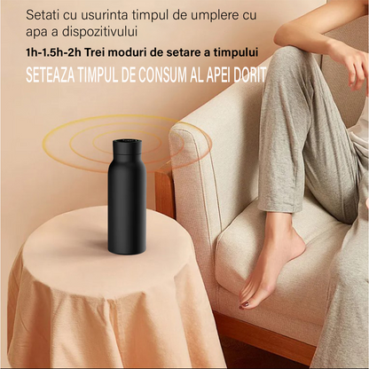 Termos Inteligent cu afisaj Led si Ecran Tactil VisionHub®, indicator temperatura, otel inoxidabil cu perete dublu, sticla inteligenta de apa cu aplicatie Tuya, urmareste consumul de apa, cu alarma, 600 ml