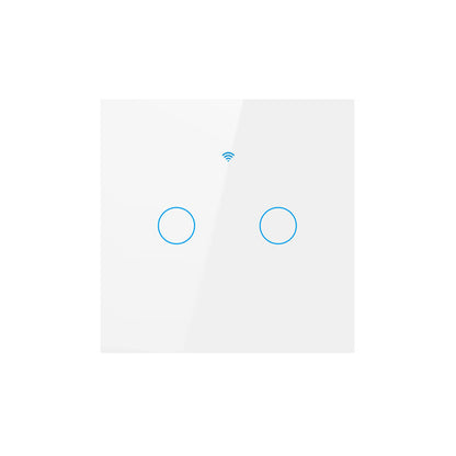Intrerupator inteligent cu touch, Wireless, VisionHub®, Wi-fi, 2 Canale, Sticla Securizata, Compatibil iOS/Android, Tuya, Amazon Alexa/Google Assistant, Alb