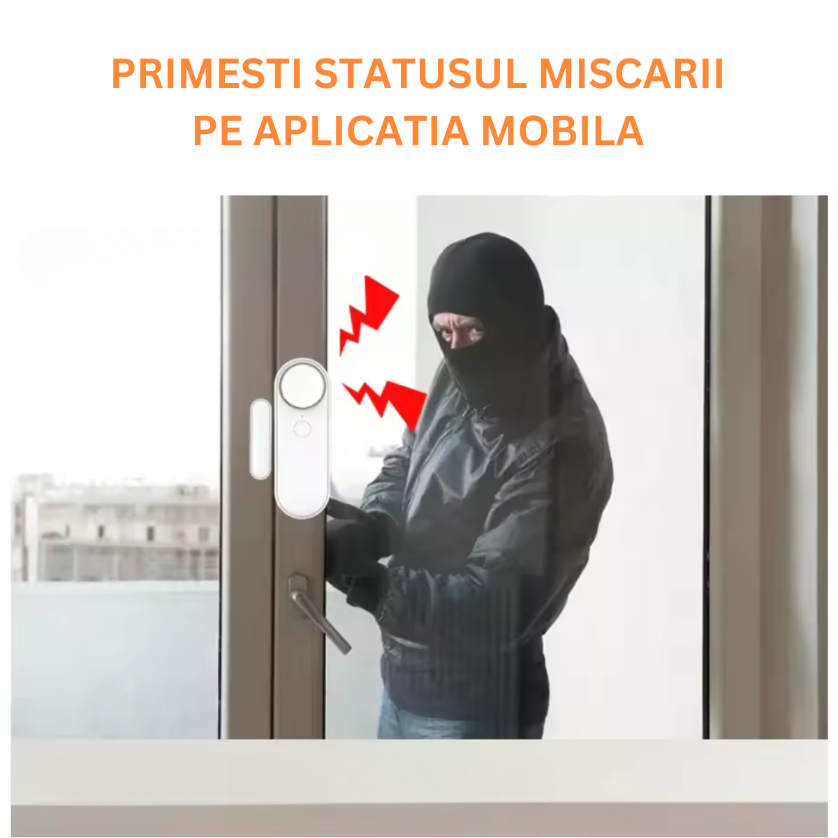 Senzor Inteligent Wireless Pentru Usa, Fereastra, Antifurt, Compatibilitate Aplicatie Tuya si Smart Life, Sistem de alarma VisionHub® pentru casa cu Control la Distanta, Voice Control, Notificari Alarme prin Aplicatie, Alb