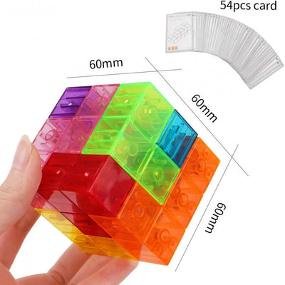 Cub magnetic Magic 3D, set Blocuri de constructie STEM, VisionHub®, cu 7 blocuri magnetice, forme multiple, 54 carti de ghidare, dezvoltarea inteligentei, Dezvoltarea Abilitatilor Motrice si a Imaginatiei